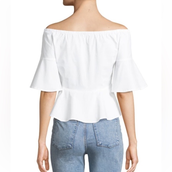 Club Monaco White Flared Sleeve Crop Top - Picture 2 of 7